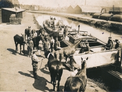 G309 Hospital barge for wounded British horses, France,17 July, 1918,.