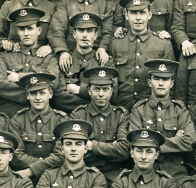 G379 Albert Neave (centre), Norfolk Regiment, KIA, Halton Camp, 1915